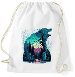 printfashion Medve a naplementében - Sportzsák, Tornazsák - Fehér (12750681)