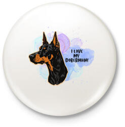 printfashion I love my german doberman - Kitűző, hűtőmágnes - Fehér (14388050)
