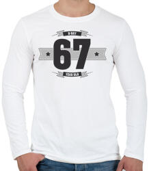 printfashion b-day-67-dark-lightgrey - Férfi hosszú ujjú póló - Fehér (514803)