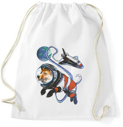 printfashion Űrhajós corgi - Sportzsák, Tornazsák - Fehér (10137652)