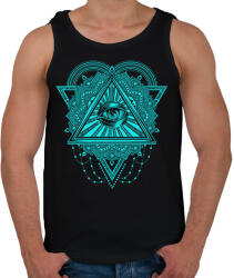 printfashion Mindent látó szem - Férfi atléta - Fekete (2296677)