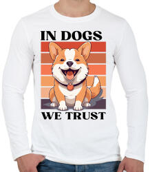 printfashion In Dogs We Trust - Férfi hosszú ujjú póló - Fehér (16786940)