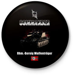 printfashion commander-rhm - Kitűző, hűtőmágnes - Fekete (3099245)