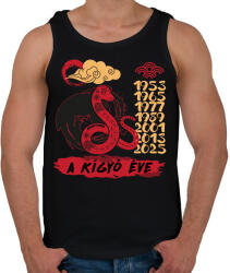 printfashion A kígyó éve - Férfi atléta - Fekete (7613784)