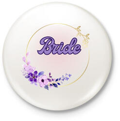 printfashion Bride lila virágos (1) - Kitűző, hűtőmágnes - Fehér (16850253)