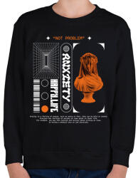 printfashion Anxiety - Gyerek pulóver - Fekete (14559236)