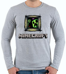 printfashion Minecraft - Férfi hosszú ujjú póló - Sport szürke (492567)