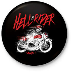 printfashion Hell Rider - fehér - Kitűző, hűtőmágnes - Fekete (3090659)