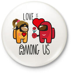 printfashion Among us - LOVE is Among us - Kitűző, hűtőmágnes - Fehér (4360020)