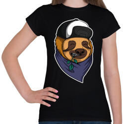 printfashion Fullcap-es lajhár - Női póló - Fekete (6588318)