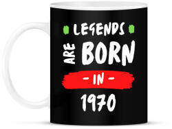 printfashion Legends are born in 1970 - Bögre - Fekete (14185424)