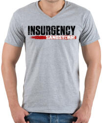 printfashion Insurgency - Sandstorm - Férfi V-nyakú póló - Sport szürke (2501984)