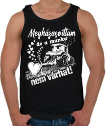 printfashion Megházasodtam de a munka nem várhat - Férfi atléta - Fekete (16489283)