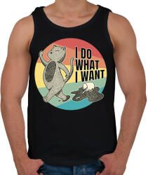 printfashion Lázadó macska - Férfi atléta - Fekete (13480474)