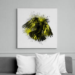 printfashion arany holló - Vászonkép - Fehér (6627255)