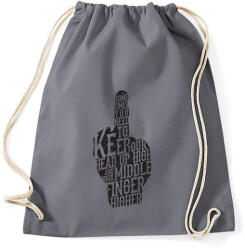 printfashion középső ujj - Sportzsák, Tornazsák - Grafitszürke (78021)