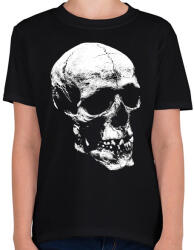 printfashion Koponya - Gyerek póló - Fekete (5467671)