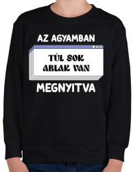 printfashion Túl sok ablak - Gyerek pulóver - Fekete (13256568)