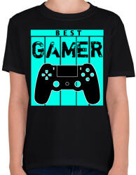 printfashion Gamer - Gyerek póló - Fekete (4227765)