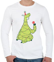 printfashion Láma karácsonyfa - Férfi hosszú ujjú póló - Fehér (14617109)
