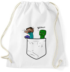 printfashion Minecraft Pocket - Sportzsák, Tornazsák - Fehér (936950)