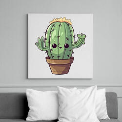 printfashion Aranyos kaktusz - Vászonkép - Fehér (16076992)