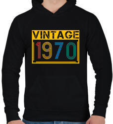 printfashion 1970 - Férfi kapucnis pulóver - Fekete (13124388)
