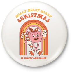 printfashion Merry merry merry - Kitűző, hűtőmágnes - Fehér (14920993)