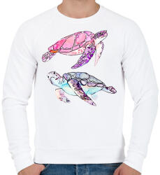 printfashion Painted Turtles - Férfi pulóver - Fehér (1257263)