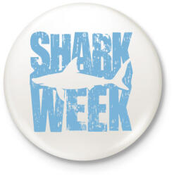 printfashion Shark Week - Kitűző, hűtőmágnes - Fehér (3078842)