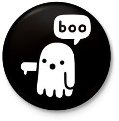 printfashion Halloween boo - Kitűző, hűtőmágnes - Fekete (3098961)