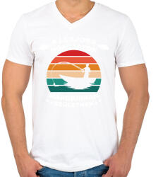 printfashion A legjobb horgászok márciusban születnek - Férfi V-nyakú póló - Fehér (15787745)