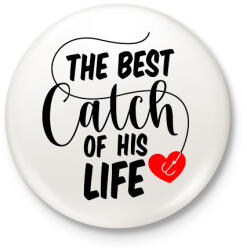 printfashion Horgász páros - a legjobb fogás - Kitűző, hűtőmágnes - Fehér (6066421)