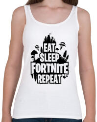 printfashion Eat Sleep Fortnite Repeat Style - Fekete - Női atléta - Fehér (1552315)