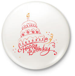 printfashion Boldog Születésnapot! - Kitűző, hűtőmágnes - Fehér (3075633)