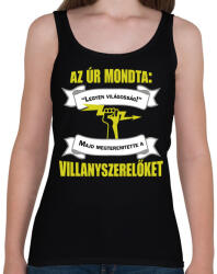 printfashion Villanyszerelőket teremtett az Úr - Női atléta - Fekete (6544142)
