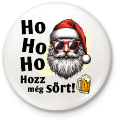 printfashion Hozz még sört - Hipszter Mikulás - Kitűző, hűtőmágnes - Fehér (15177141)