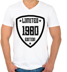 printfashion 1980 - Férfi V-nyakú póló - Fehér (11915643)