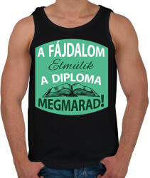 printfashion A fájdalom elmúlik - A diploma megmarad! - Férfi atléta - Fekete (6336781)