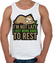 printfashion I'm not lazy - Férfi atléta - Fehér (12051722)