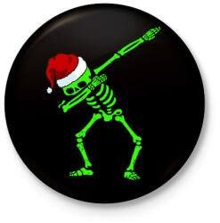 printfashion Dabbing csontváz télapó - Kitűző, hűtőmágnes - Fekete (3095507)