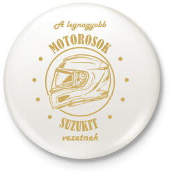 printfashion A legnagyobb motorosok - Suzuki - Kitűző, hűtőmágnes - Fehér (7204979)