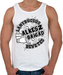 printfashion Lánybúcsús alkesz brigád - Férfi atléta - Fehér (16489245)