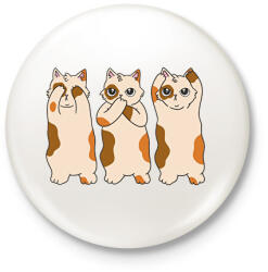 printfashion Három cica - Kitűző, hűtőmágnes - Fehér (9185781)