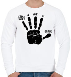 printfashion Gamer kéz - Férfi pulóver - Fehér (1276257)