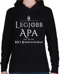 printfashion got-legjobb-apa-white - Női kapucnis pulóver - Fekete (1029933)
