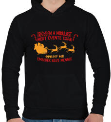 printfashion Irigylem a Mikulást - Férfi kapucnis pulóver - Fekete (9619717)
