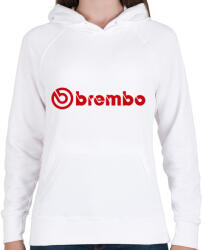 printfashion Brembo logo - Női kapucnis pulóver - Fehér (3990613)