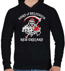 printfashion New england - Férfi kapucnis pulóver - Fekete (2123473)