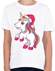 printfashion Karácsonyi unikornis - Gyerek póló - Fehér (4165951)